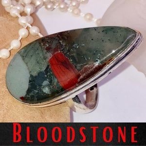 African Bloodstone Gemstone Handmade Ring